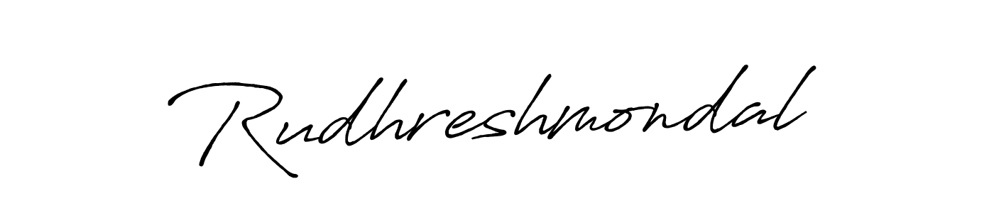 How to make Rudhreshmondal name signature. Use Antro_Vectra_Bolder style for creating short signs online. This is the latest handwritten sign. Rudhreshmondal signature style 7 images and pictures png