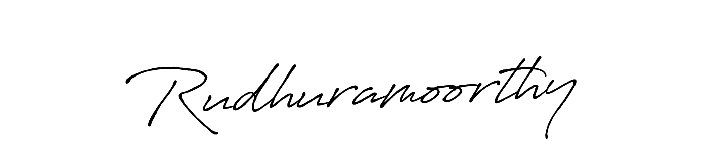 How to make Rudhuramoorthy name signature. Use Antro_Vectra_Bolder style for creating short signs online. This is the latest handwritten sign. Rudhuramoorthy signature style 7 images and pictures png