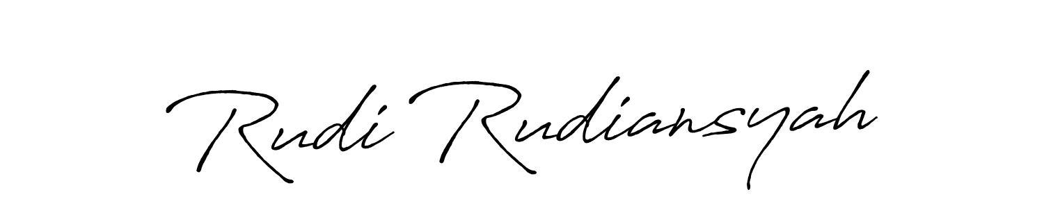 Use a signature maker to create a handwritten signature online. With this signature software, you can design (Antro_Vectra_Bolder) your own signature for name Rudi Rudiansyah. Rudi Rudiansyah signature style 7 images and pictures png
