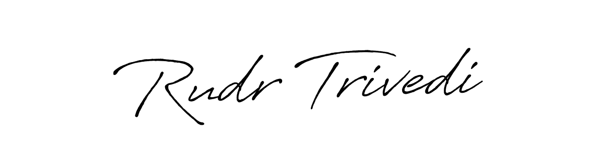 Create a beautiful signature design for name Rudr Trivedi. With this signature (Antro_Vectra_Bolder) fonts, you can make a handwritten signature for free. Rudr Trivedi signature style 7 images and pictures png