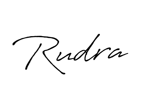 Use a signature maker to create a handwritten signature online. With this signature software, you can design (Antro_Vectra_Bolder) your own signature for name Rudra. Rudra signature style 7 images and pictures png