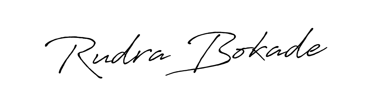 Design your own signature with our free online signature maker. With this signature software, you can create a handwritten (Antro_Vectra_Bolder) signature for name Rudra Bokade. Rudra Bokade signature style 7 images and pictures png