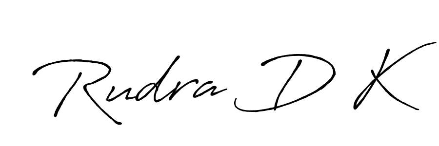 It looks lik you need a new signature style for name Rudra D K. Design unique handwritten (Antro_Vectra_Bolder) signature with our free signature maker in just a few clicks. Rudra D K signature style 7 images and pictures png