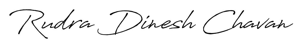 Use a signature maker to create a handwritten signature online. With this signature software, you can design (Antro_Vectra_Bolder) your own signature for name Rudra Dinesh Chavan. Rudra Dinesh Chavan signature style 7 images and pictures png