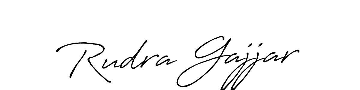 Make a beautiful signature design for name Rudra Gajjar. With this signature (Antro_Vectra_Bolder) style, you can create a handwritten signature for free. Rudra Gajjar signature style 7 images and pictures png