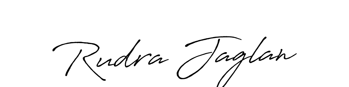 Create a beautiful signature design for name Rudra Jaglan. With this signature (Antro_Vectra_Bolder) fonts, you can make a handwritten signature for free. Rudra Jaglan signature style 7 images and pictures png