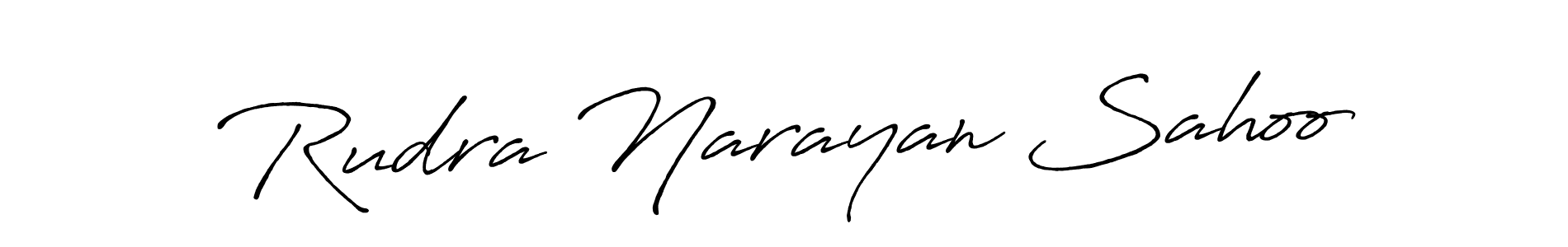 Create a beautiful signature design for name Rudra Narayan Sahoo. With this signature (Antro_Vectra_Bolder) fonts, you can make a handwritten signature for free. Rudra Narayan Sahoo signature style 7 images and pictures png
