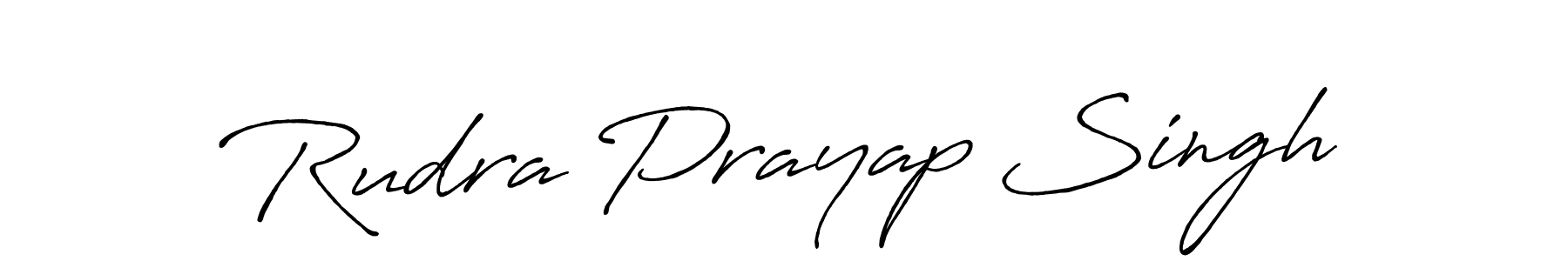 How to make Rudra Prayap Singh name signature. Use Antro_Vectra_Bolder style for creating short signs online. This is the latest handwritten sign. Rudra Prayap Singh signature style 7 images and pictures png