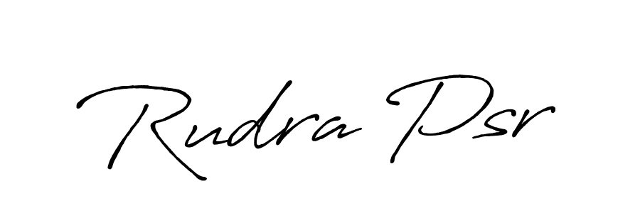 Make a beautiful signature design for name Rudra Psr. With this signature (Antro_Vectra_Bolder) style, you can create a handwritten signature for free. Rudra Psr signature style 7 images and pictures png