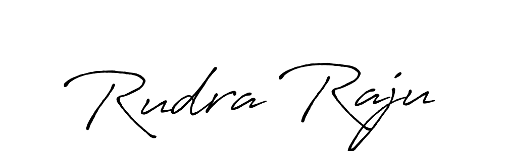 Also You can easily find your signature by using the search form. We will create Rudra Raju name handwritten signature images for you free of cost using Antro_Vectra_Bolder sign style. Rudra Raju signature style 7 images and pictures png