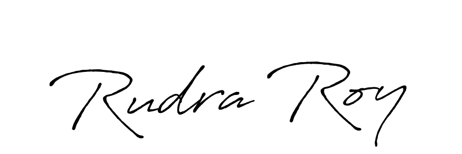 How to make Rudra Roy name signature. Use Antro_Vectra_Bolder style for creating short signs online. This is the latest handwritten sign. Rudra Roy signature style 7 images and pictures png