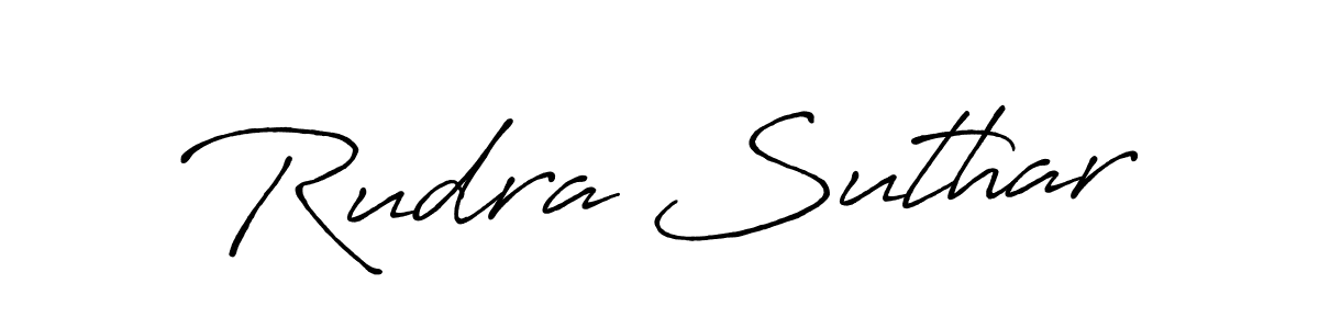 Also You can easily find your signature by using the search form. We will create Rudra Suthar name handwritten signature images for you free of cost using Antro_Vectra_Bolder sign style. Rudra Suthar signature style 7 images and pictures png