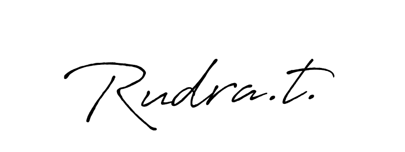 Make a beautiful signature design for name Rudra.t.. With this signature (Antro_Vectra_Bolder) style, you can create a handwritten signature for free. Rudra.t. signature style 7 images and pictures png