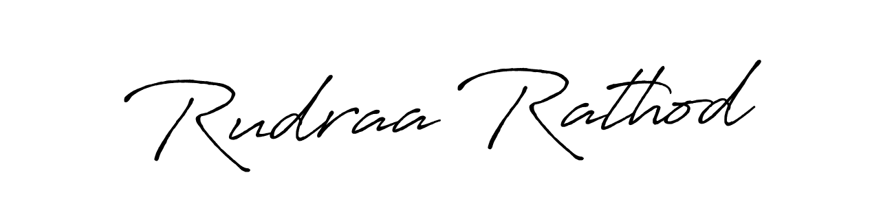 Antro_Vectra_Bolder is a professional signature style that is perfect for those who want to add a touch of class to their signature. It is also a great choice for those who want to make their signature more unique. Get Rudraa Rathod name to fancy signature for free. Rudraa Rathod signature style 7 images and pictures png