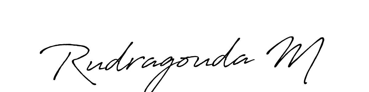 The best way (Antro_Vectra_Bolder) to make a short signature is to pick only two or three words in your name. The name Rudragouda M include a total of six letters. For converting this name. Rudragouda M signature style 7 images and pictures png