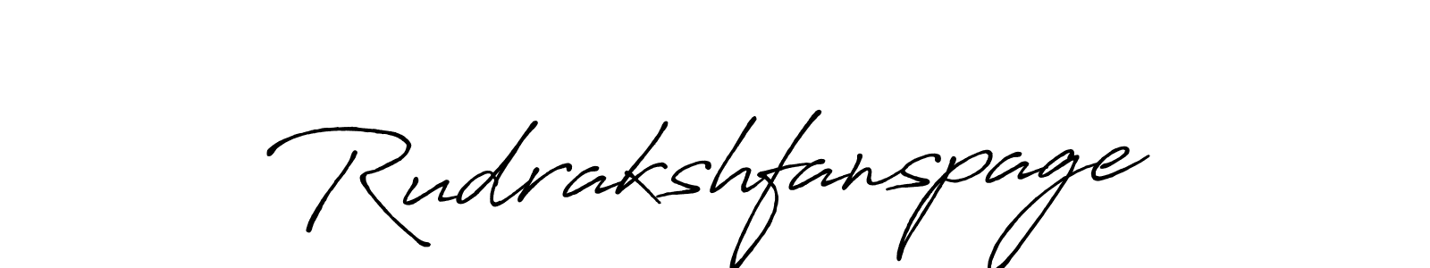 Also we have Rudrakshfanspage name is the best signature style. Create professional handwritten signature collection using Antro_Vectra_Bolder autograph style. Rudrakshfanspage signature style 7 images and pictures png