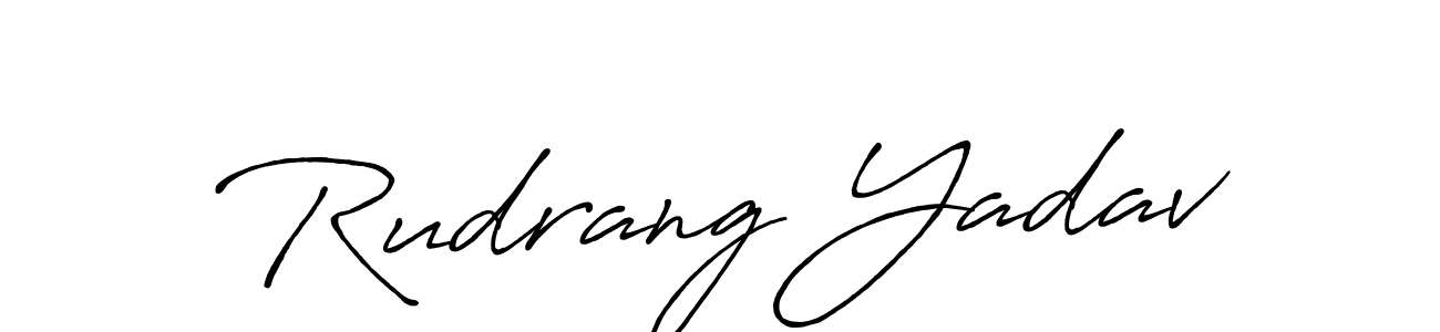 Antro_Vectra_Bolder is a professional signature style that is perfect for those who want to add a touch of class to their signature. It is also a great choice for those who want to make their signature more unique. Get Rudrang Yadav name to fancy signature for free. Rudrang Yadav signature style 7 images and pictures png
