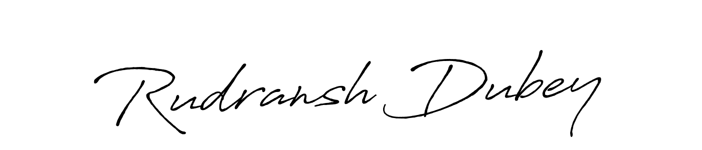 How to make Rudransh Dubey name signature. Use Antro_Vectra_Bolder style for creating short signs online. This is the latest handwritten sign. Rudransh Dubey signature style 7 images and pictures png