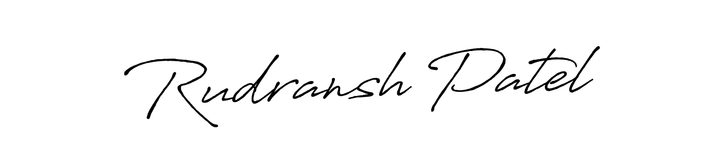 Rudransh Patel stylish signature style. Best Handwritten Sign (Antro_Vectra_Bolder) for my name. Handwritten Signature Collection Ideas for my name Rudransh Patel. Rudransh Patel signature style 7 images and pictures png