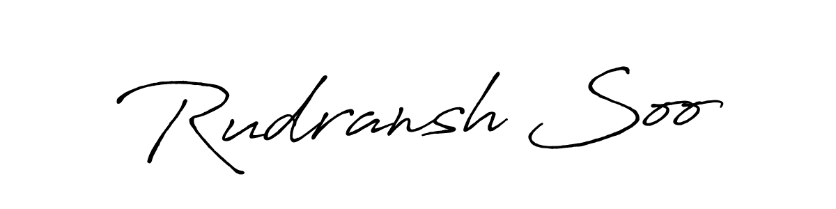 Make a beautiful signature design for name Rudransh Soo. With this signature (Antro_Vectra_Bolder) style, you can create a handwritten signature for free. Rudransh Soo signature style 7 images and pictures png