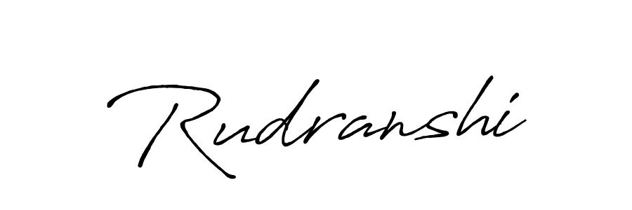 Use a signature maker to create a handwritten signature online. With this signature software, you can design (Antro_Vectra_Bolder) your own signature for name Rudranshi. Rudranshi signature style 7 images and pictures png