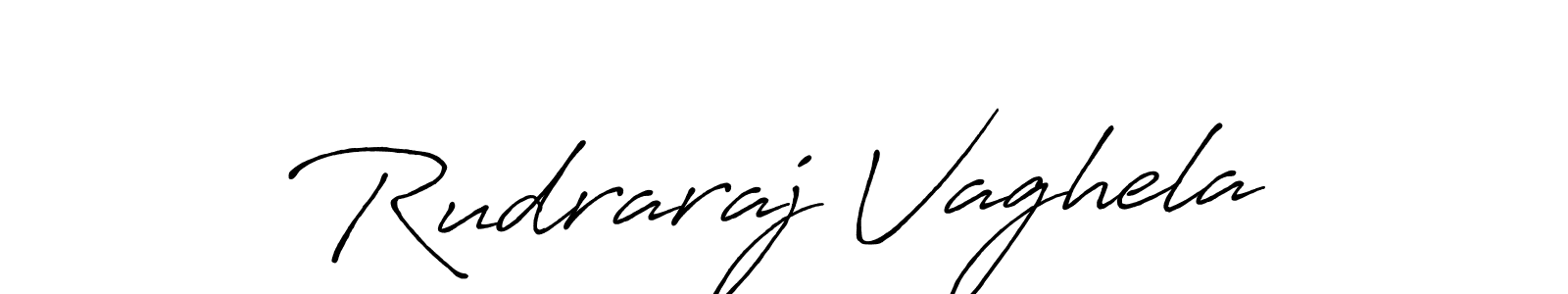Create a beautiful signature design for name Rudraraj Vaghela. With this signature (Antro_Vectra_Bolder) fonts, you can make a handwritten signature for free. Rudraraj Vaghela signature style 7 images and pictures png