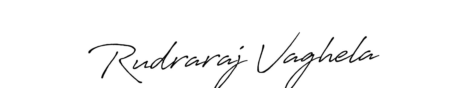 Create a beautiful signature design for name Rudraraj Vaghela. With this signature (Antro_Vectra_Bolder) fonts, you can make a handwritten signature for free. Rudraraj Vaghela signature style 7 images and pictures png