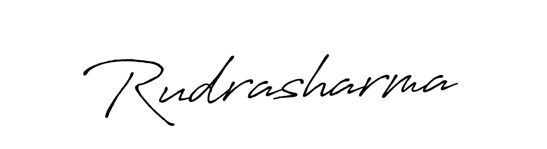 Make a beautiful signature design for name Rudrasharma. With this signature (Antro_Vectra_Bolder) style, you can create a handwritten signature for free. Rudrasharma signature style 7 images and pictures png