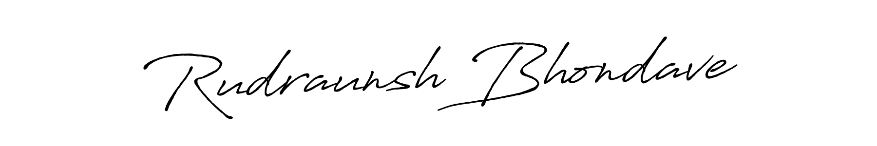 Similarly Antro_Vectra_Bolder is the best handwritten signature design. Signature creator online .You can use it as an online autograph creator for name Rudraunsh Bhondave. Rudraunsh Bhondave signature style 7 images and pictures png
