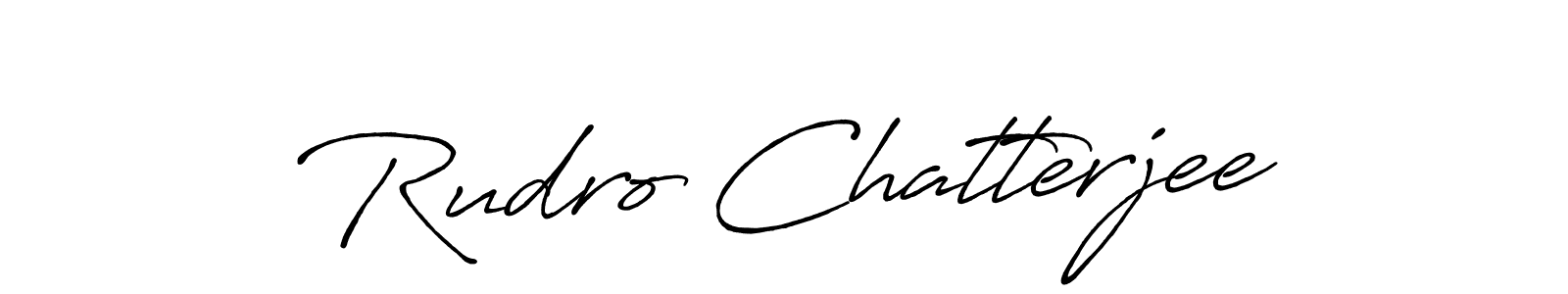 Create a beautiful signature design for name Rudro Chatterjee. With this signature (Antro_Vectra_Bolder) fonts, you can make a handwritten signature for free. Rudro Chatterjee signature style 7 images and pictures png