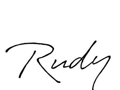 How to make Rudy name signature. Use Antro_Vectra_Bolder style for creating short signs online. This is the latest handwritten sign. Rudy signature style 7 images and pictures png