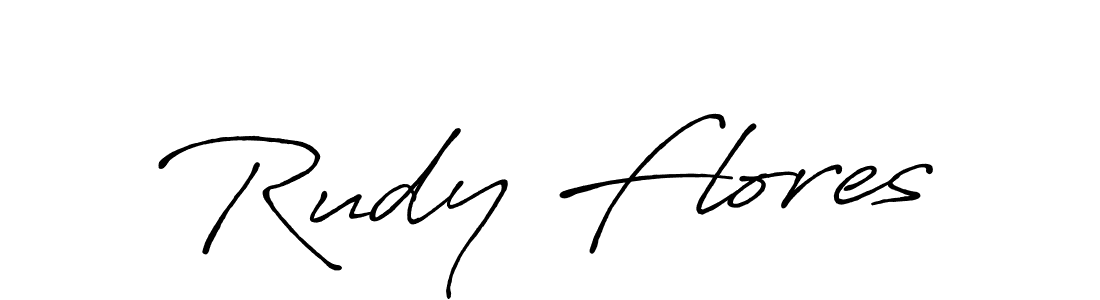 Make a beautiful signature design for name Rudy Flores. With this signature (Antro_Vectra_Bolder) style, you can create a handwritten signature for free. Rudy Flores signature style 7 images and pictures png
