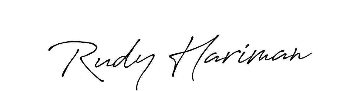 Similarly Antro_Vectra_Bolder is the best handwritten signature design. Signature creator online .You can use it as an online autograph creator for name Rudy Hariman. Rudy Hariman signature style 7 images and pictures png