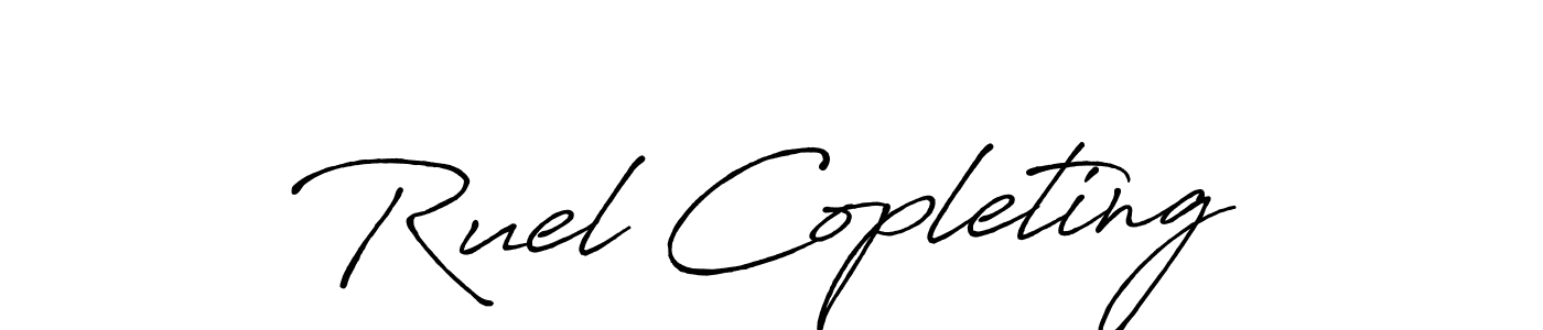 Use a signature maker to create a handwritten signature online. With this signature software, you can design (Antro_Vectra_Bolder) your own signature for name Ruel Copleting. Ruel Copleting signature style 7 images and pictures png