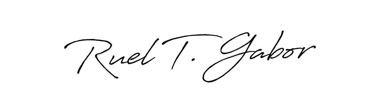 How to make Ruel T. Gabor signature? Antro_Vectra_Bolder is a professional autograph style. Create handwritten signature for Ruel T. Gabor name. Ruel T. Gabor signature style 7 images and pictures png