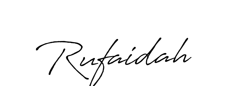 How to make Rufaidah signature? Antro_Vectra_Bolder is a professional autograph style. Create handwritten signature for Rufaidah name. Rufaidah signature style 7 images and pictures png