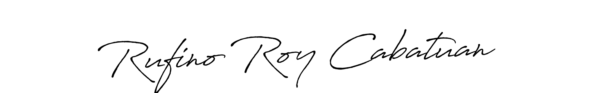 It looks lik you need a new signature style for name Rufino Roy Cabatuan. Design unique handwritten (Antro_Vectra_Bolder) signature with our free signature maker in just a few clicks. Rufino Roy Cabatuan signature style 7 images and pictures png