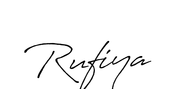 if you are searching for the best signature style for your name Rufiya. so please give up your signature search. here we have designed multiple signature styles  using Antro_Vectra_Bolder. Rufiya signature style 7 images and pictures png