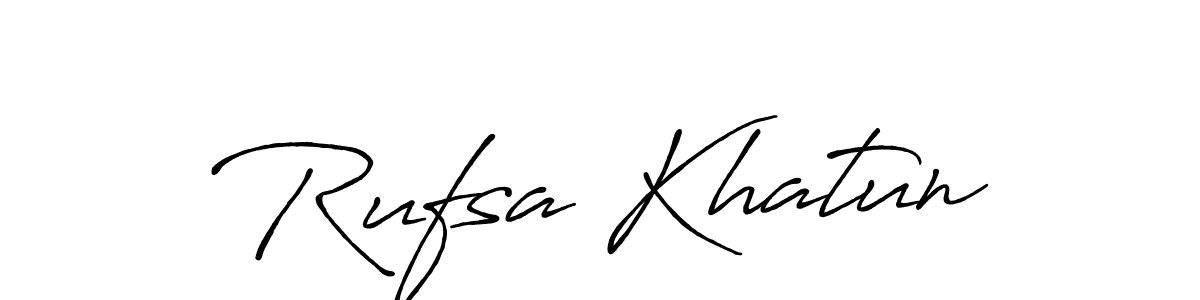 Design your own signature with our free online signature maker. With this signature software, you can create a handwritten (Antro_Vectra_Bolder) signature for name Rufsa Khatun. Rufsa Khatun signature style 7 images and pictures png