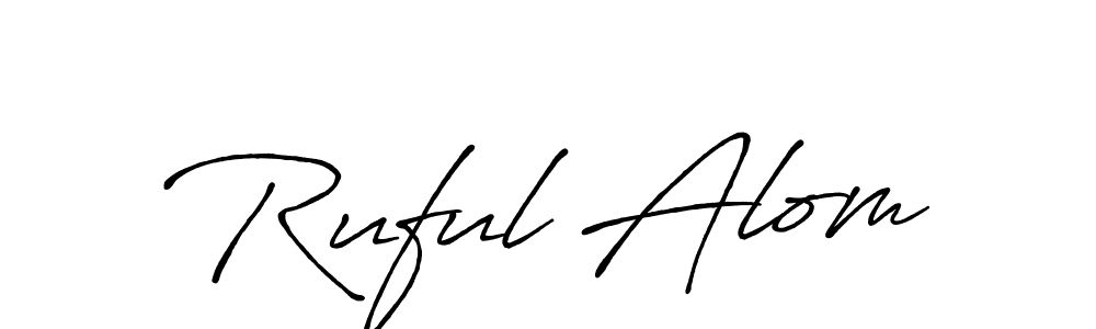 if you are searching for the best signature style for your name Ruful Alom. so please give up your signature search. here we have designed multiple signature styles  using Antro_Vectra_Bolder. Ruful Alom signature style 7 images and pictures png