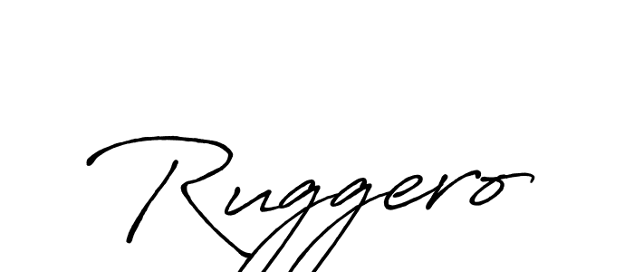 Ruggero stylish signature style. Best Handwritten Sign (Antro_Vectra_Bolder) for my name. Handwritten Signature Collection Ideas for my name Ruggero. Ruggero signature style 7 images and pictures png