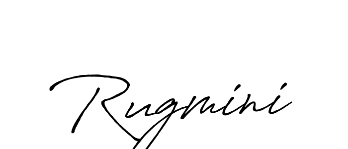 Use a signature maker to create a handwritten signature online. With this signature software, you can design (Antro_Vectra_Bolder) your own signature for name Rugmini. Rugmini signature style 7 images and pictures png