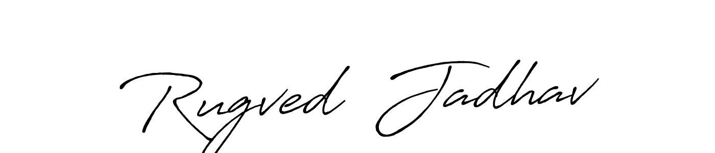 Make a beautiful signature design for name Rugved  Jadhav. With this signature (Antro_Vectra_Bolder) style, you can create a handwritten signature for free. Rugved  Jadhav signature style 7 images and pictures png