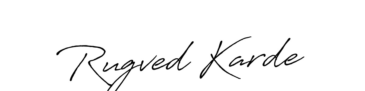 Similarly Antro_Vectra_Bolder is the best handwritten signature design. Signature creator online .You can use it as an online autograph creator for name Rugved Karde. Rugved Karde signature style 7 images and pictures png