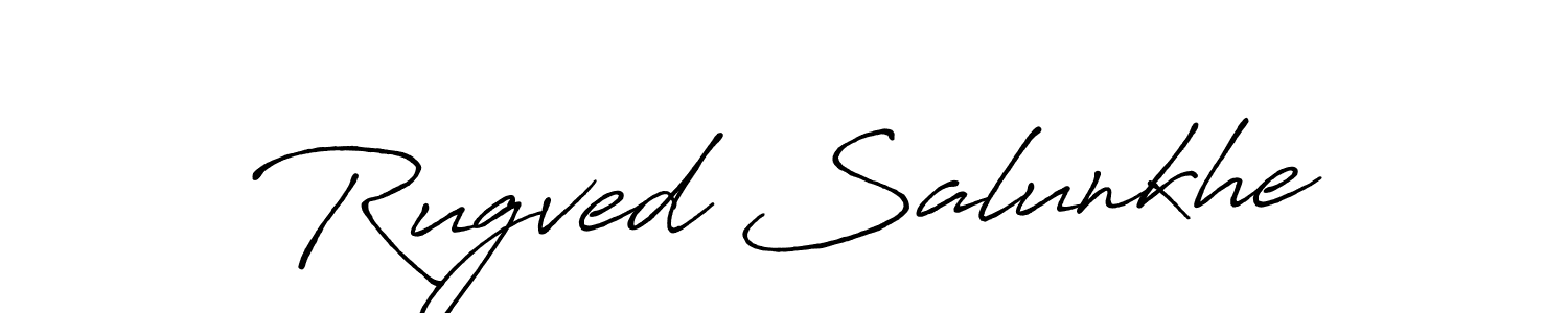 How to make Rugved Salunkhe signature? Antro_Vectra_Bolder is a professional autograph style. Create handwritten signature for Rugved Salunkhe name. Rugved Salunkhe signature style 7 images and pictures png