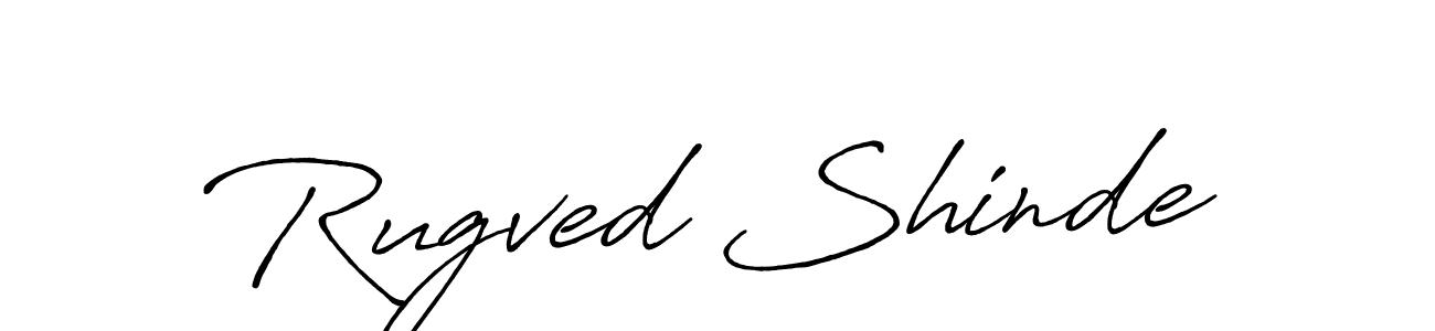 Make a beautiful signature design for name Rugved Shinde. With this signature (Antro_Vectra_Bolder) style, you can create a handwritten signature for free. Rugved Shinde signature style 7 images and pictures png