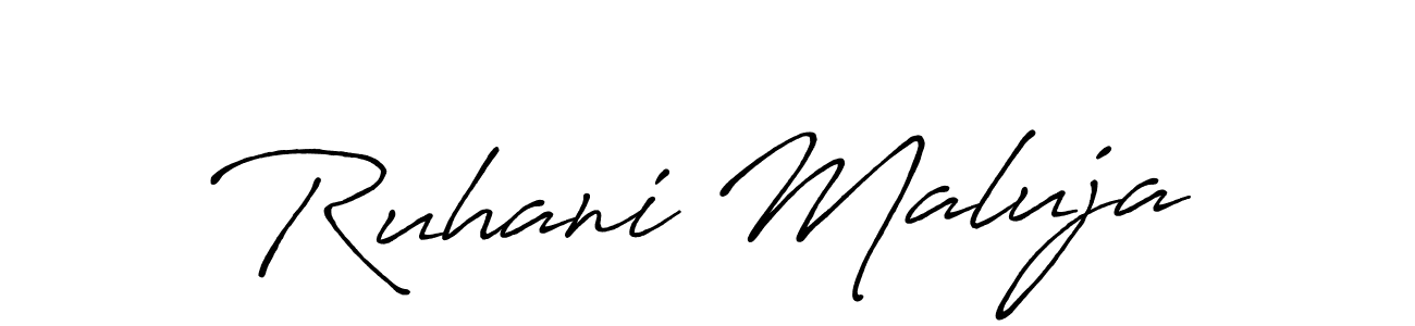 You can use this online signature creator to create a handwritten signature for the name Ruhani Maluja. This is the best online autograph maker. Ruhani Maluja signature style 7 images and pictures png