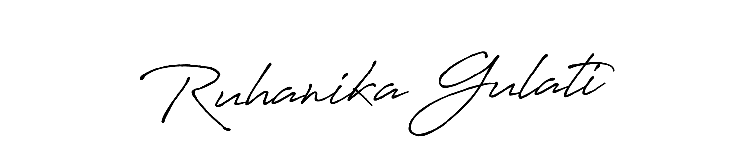 Antro_Vectra_Bolder is a professional signature style that is perfect for those who want to add a touch of class to their signature. It is also a great choice for those who want to make their signature more unique. Get Ruhanika Gulati name to fancy signature for free. Ruhanika Gulati signature style 7 images and pictures png