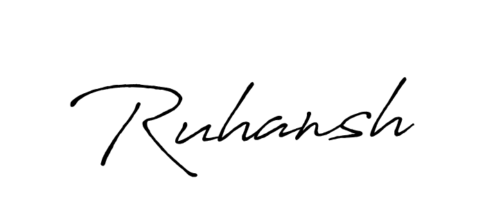 How to make Ruhansh signature? Antro_Vectra_Bolder is a professional autograph style. Create handwritten signature for Ruhansh name. Ruhansh signature style 7 images and pictures png