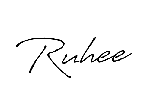 Create a beautiful signature design for name Ruhee. With this signature (Antro_Vectra_Bolder) fonts, you can make a handwritten signature for free. Ruhee signature style 7 images and pictures png